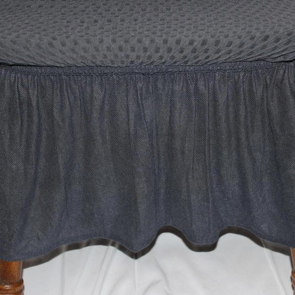 2 “CARTER” STRETCH SLIPCOVERS DINING KITCHEN CHAIR COVERS 11” RUFFLE CHARCOAL - Picture 6 of 10